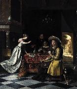 Pieter de Hooch Card Players at a Table Germany oil painting artist